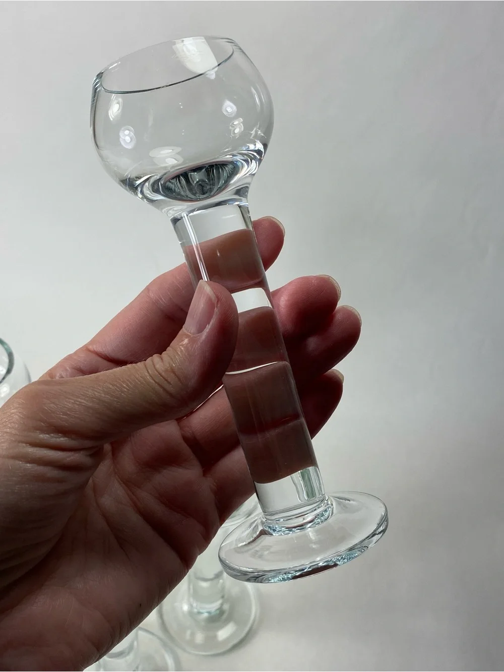Set 4 Norwegian Linie Aquavit MCM Mid Century Modern Clear Glass Shot Glasses